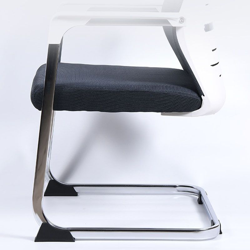 Modern Fixed Arms Office Chair Steel Lumbar Support Desk Chair