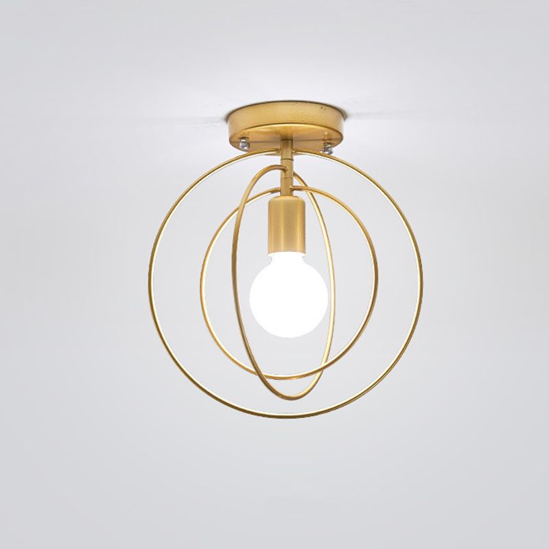 Modernism Metal Golden Ceiling Light Star/Round Flush Mount Lighting for Home