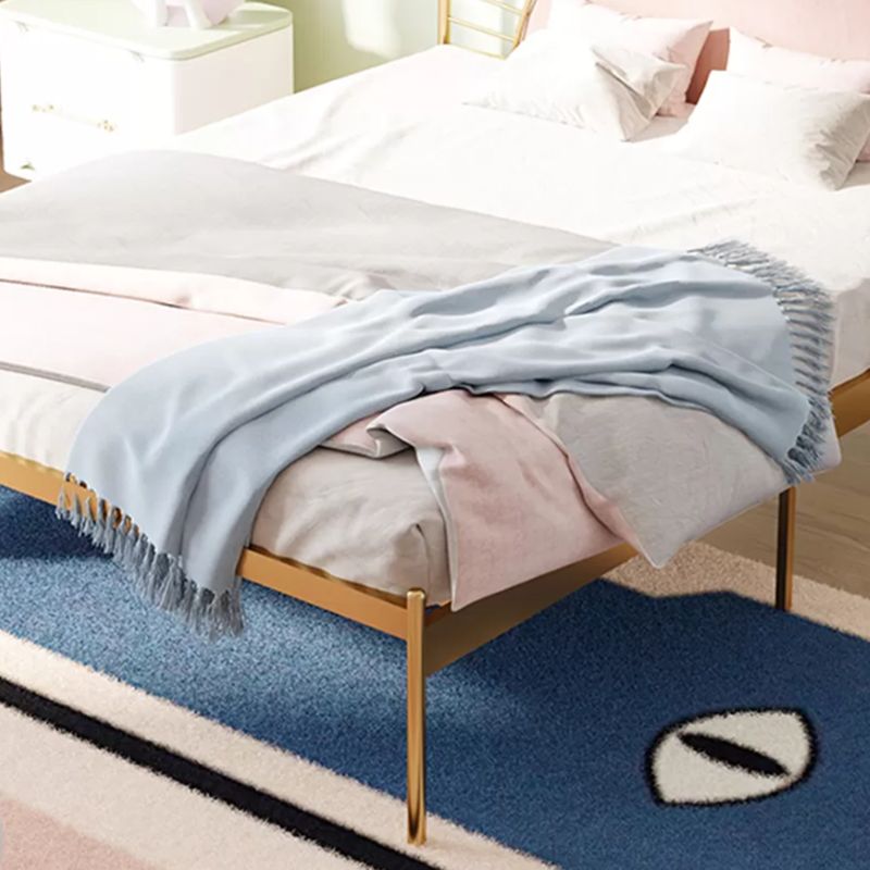 Modern Wire-Grid Metal Bed Simple Piggy Bed Frame with Headboard