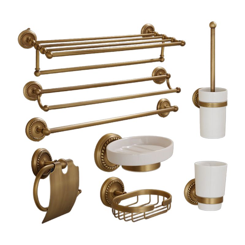 5-Piece Traditional Bathroom Accessory As Individual Or As a Set in Brushed Brass