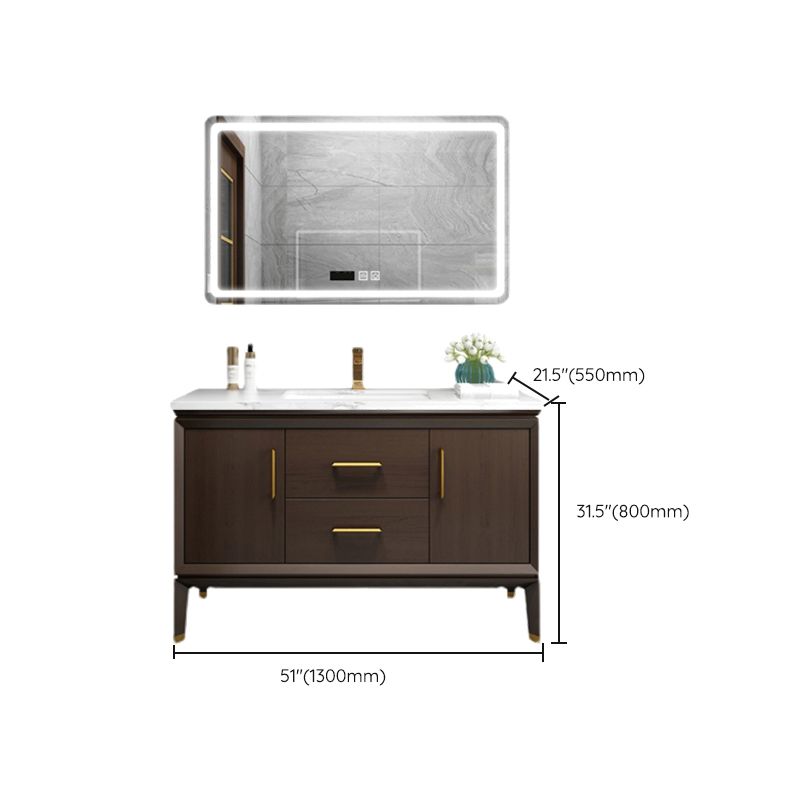 Bathroom Vanity Set Single Sink LED Mirror Sink Vanity with Faucet