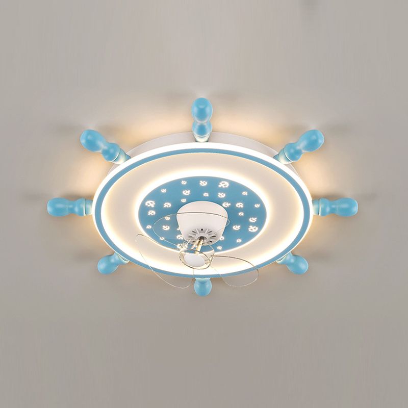 Cartoon Style Ceiling Fan Lamp 3th Gears Adjustment Ceiling Fan Light for Children's Room