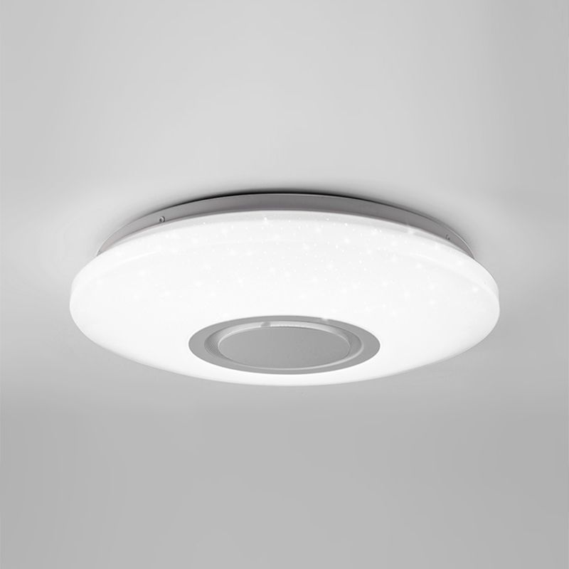 Circle Bedroom Ceiling Lamp Acrylic LED Bluetooth Simple Close to Ceiling Light in White