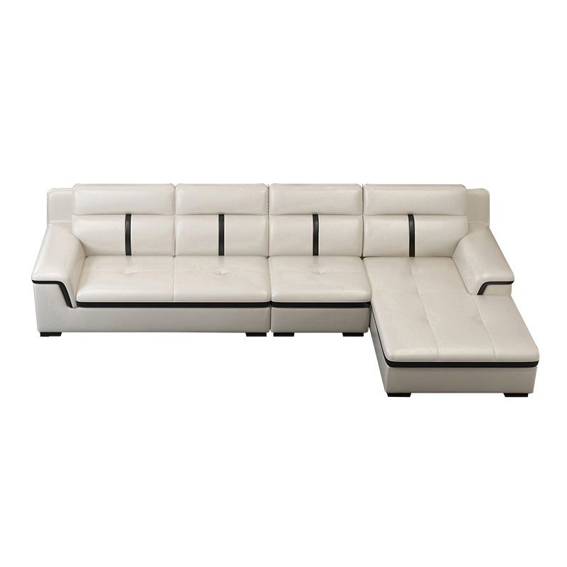 Gorgeous Style Seating White Black Sofa with Pillow Back Sofa