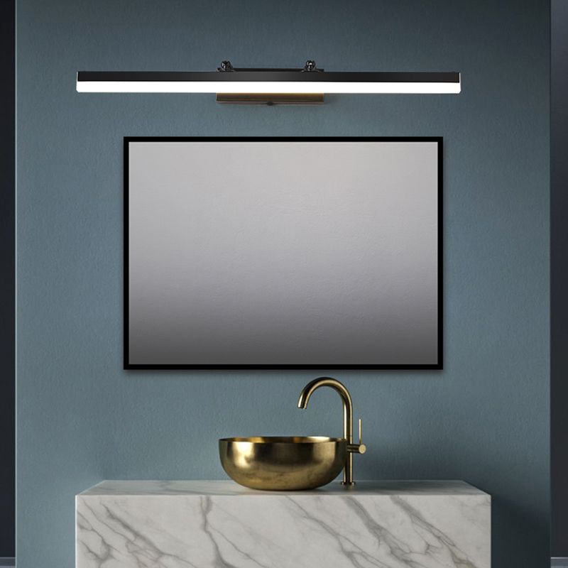 Modern Minimalist Style Linear LED Bathroom Vanity Light Fixtures Acrylic Vanity Wall Sconce in Black Finish