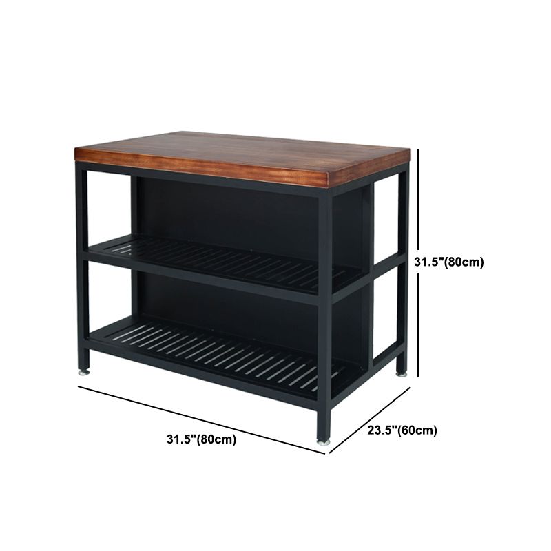 Modern Stationary Prep Table Wood Rectangular Prep Table for Home Use