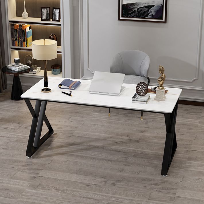 Home Office Sled Writing Desk Modern Style Stone Writing Desk