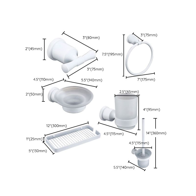 Contemporary White Bathroom Accessory As Individual Or As a Set