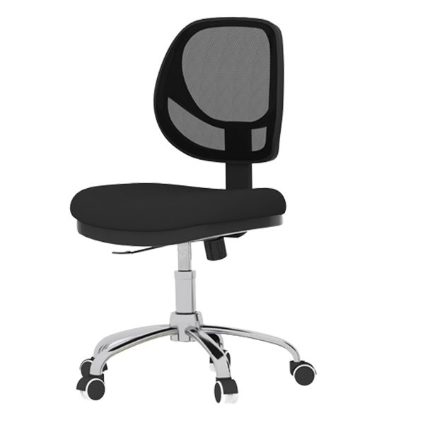 Adjustable Seat Height Office Chair Armless Chair with Caster Wheels