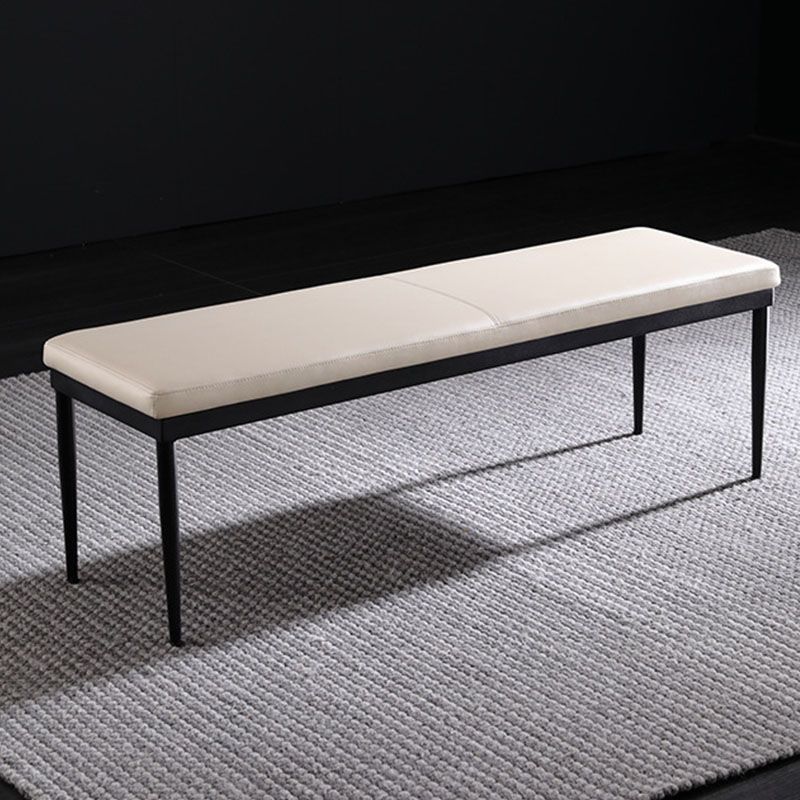 Contemporary Upholstered Bench Rectangle Home Bench with Metal Legs