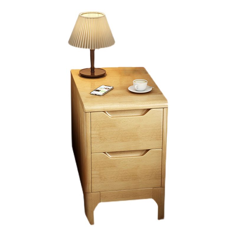 20 Inch H Nightstand 2-Drawer Storage Solid Wood Legs Included Night Table