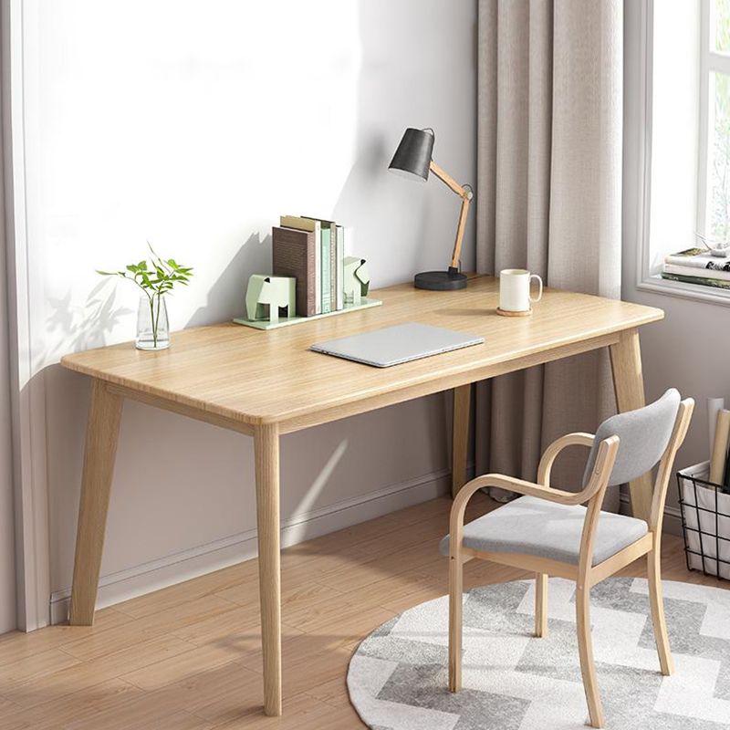 Contemporary Wooden Writing Desk Parsons Base Home Office Desk