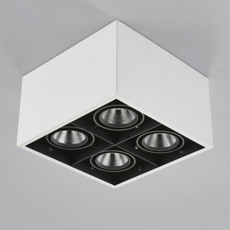 Contemporary Square Shape Ceiling Light with Aluminum Shade for Living Room