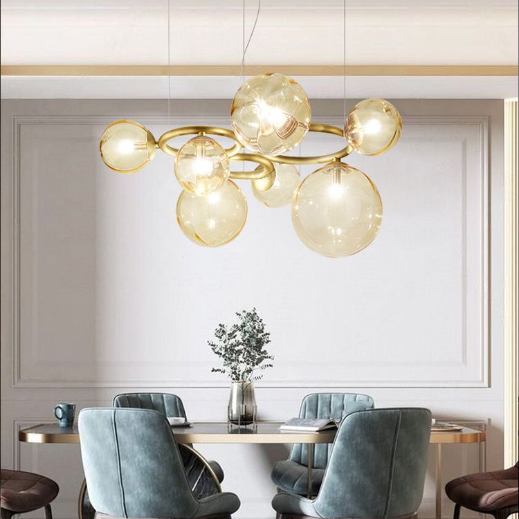 Creative Pendant Lighting Fixture Modern Style Glass Hanging Chandelier