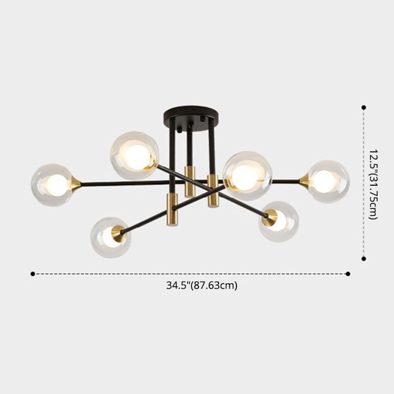 Bolas Semi Flush Lightsing Light Wyle Minimalist Glass Semi Flush Mounteil Light