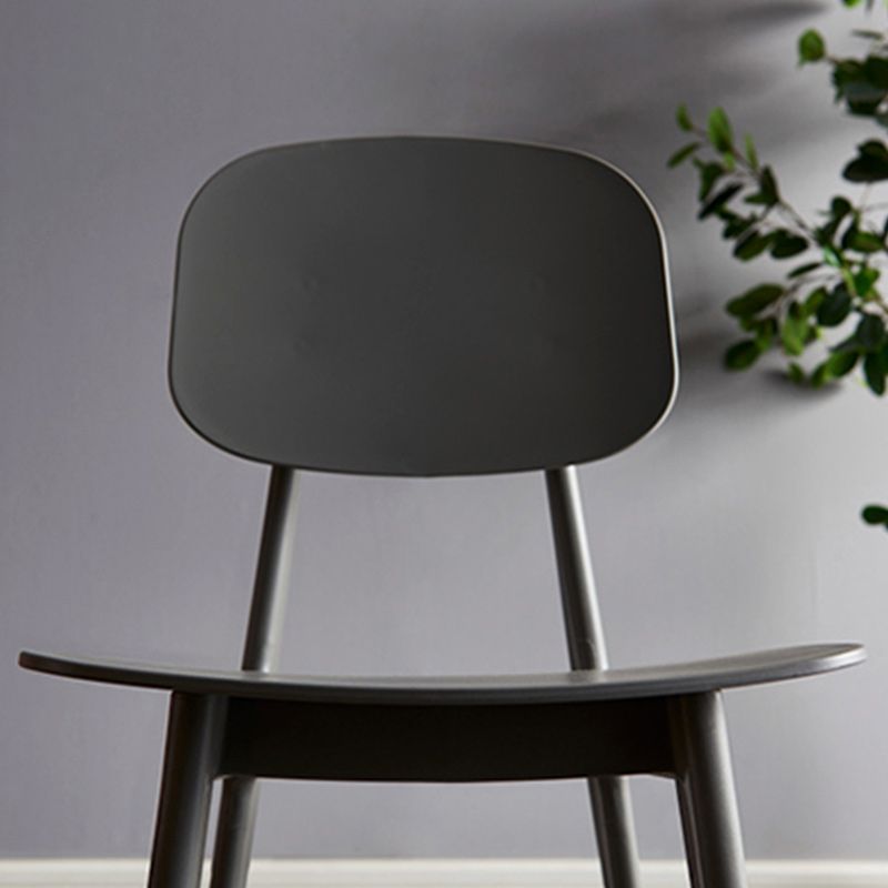 Glam Style Dining Room Chair Plastic Open Back Side Chair for Indoor