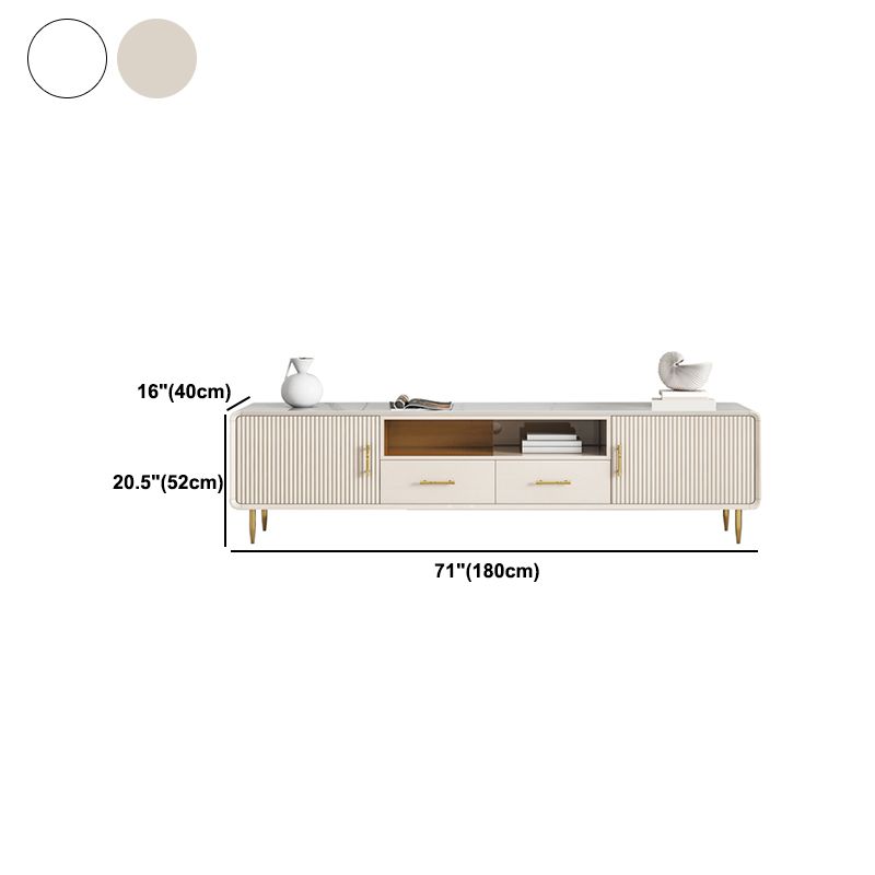 Sintered Stone TV Stand Luxury Home TV Cabinet with Splayed Metal Legs