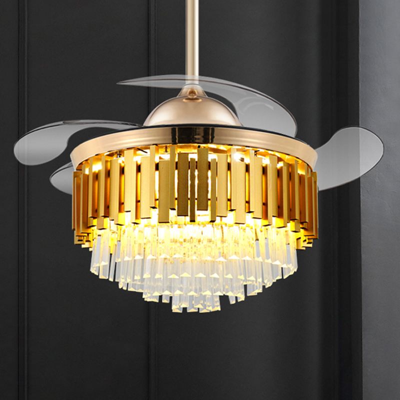 Tambour conique en or Mount de salon en cristal moderne.