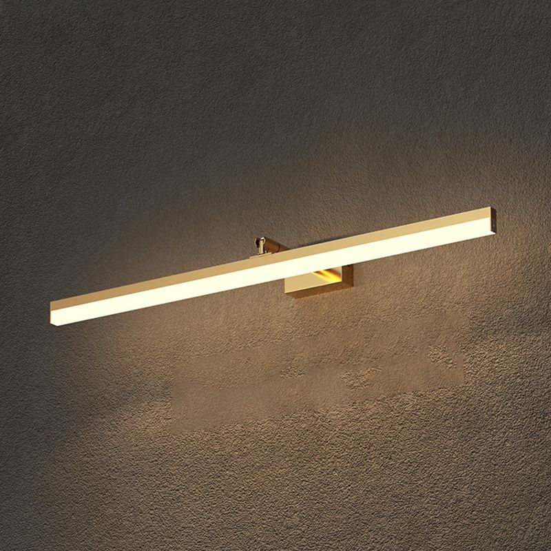 Contemporary Vanity Lights Streamlined LED Wall Light Fixtures with Brass for Bathroom