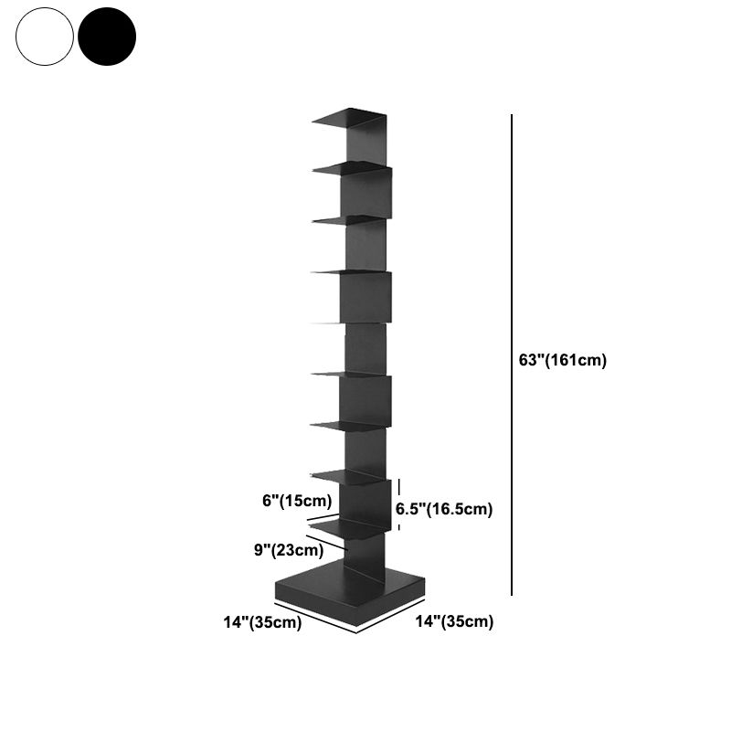 Modern Metal Bookcase, Closed Back Geometric Bookshelf for Any Room