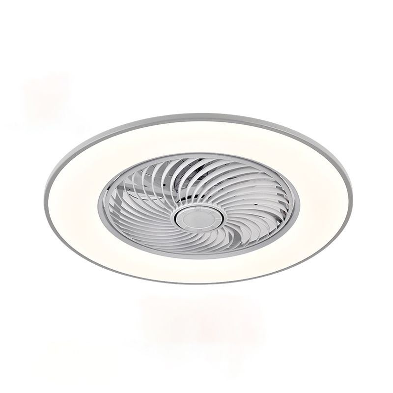 Éventail de plafond LED circulaire en acrylique dans le plafond en fer forgé moderne pour la chambre à coucher