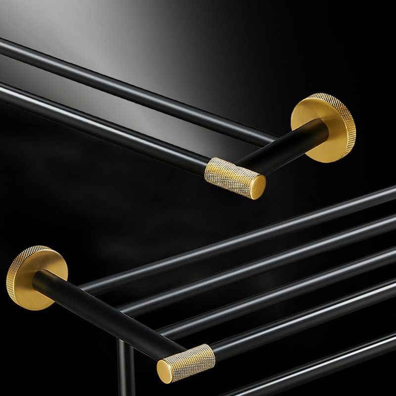 5-Piece Modern Bathroom Accessory Black Brass Bath Hardware Set