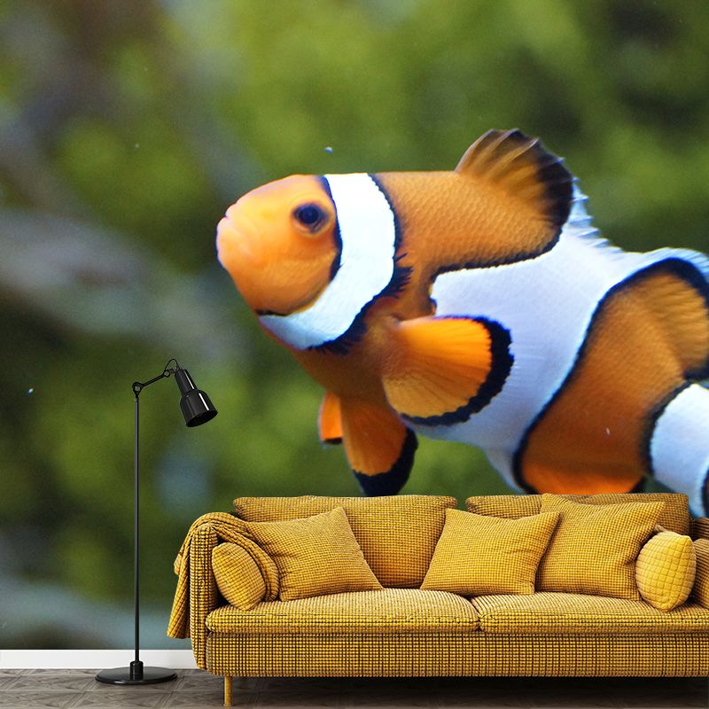 Lifelike Wall Mural Clown Fish Printed Sitting Room Wall Mural