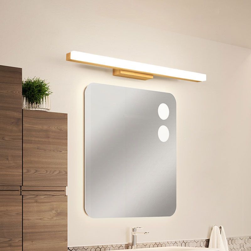 Nordic Simple Wooden Wall Vanity Light Water and Fog Resistant Vanity Light Fixture