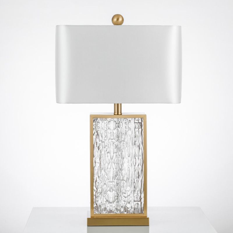 Postmodern 1-Light Table Lamp with Squared Glass Table Lights for Living Room