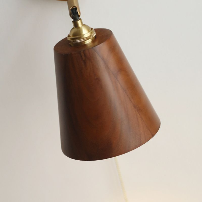 Modern Wall Light Fixture Wooden 1 Light Wall Light Sconce for Bedroom