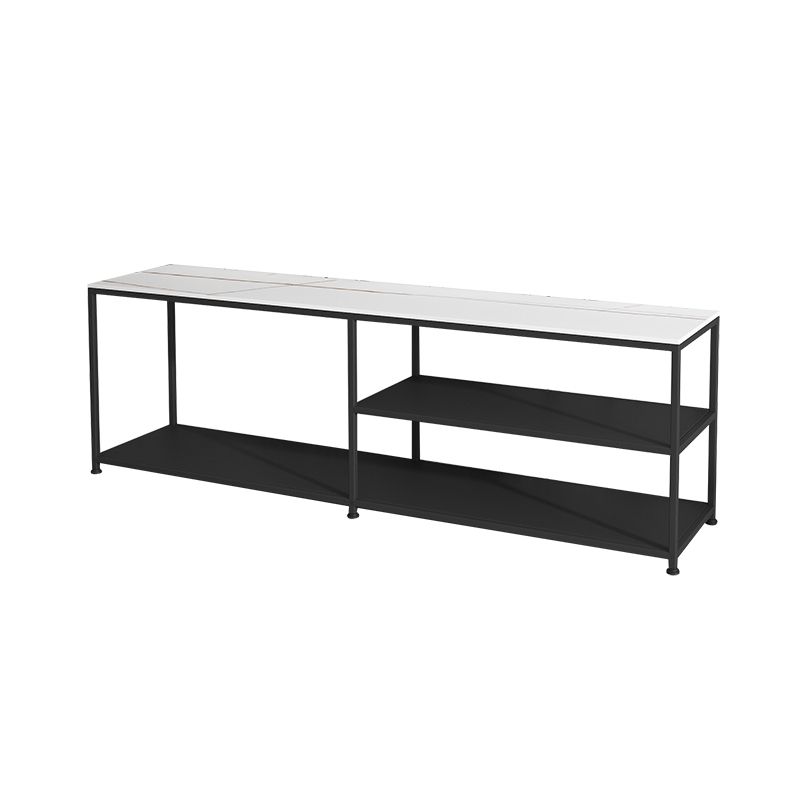 Stone and Metal TV Stand Console Contemporary TV Media Stand