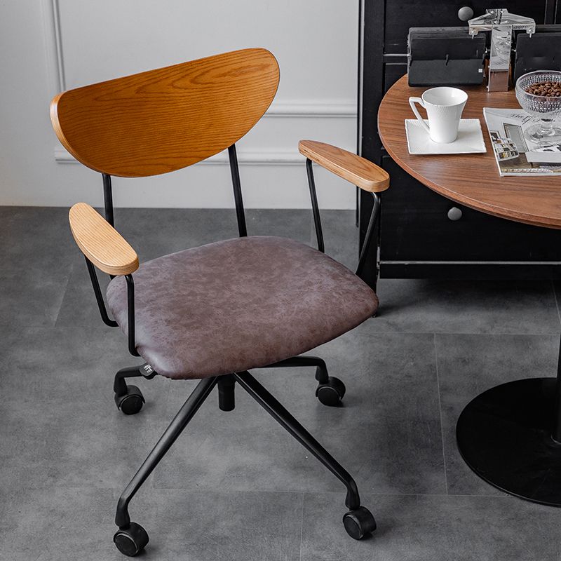 Modern Fixed Arms Office Chair No Distressing Ergonomic Slide Chair