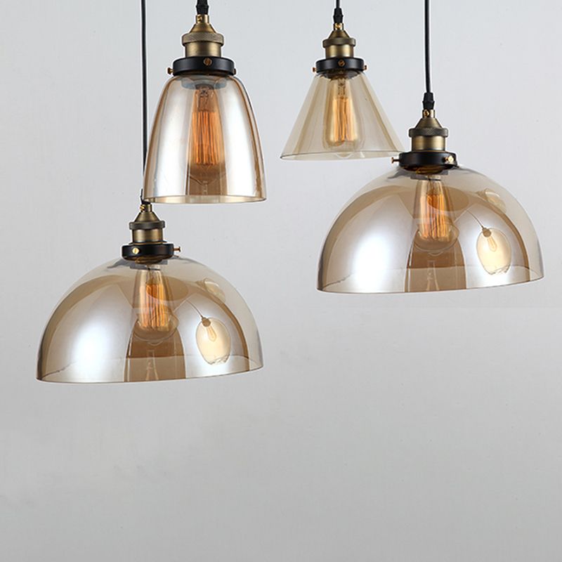 Cone Pendant Lighting Industrial Ceiling Lights Glass 1 Light Hanging Lights