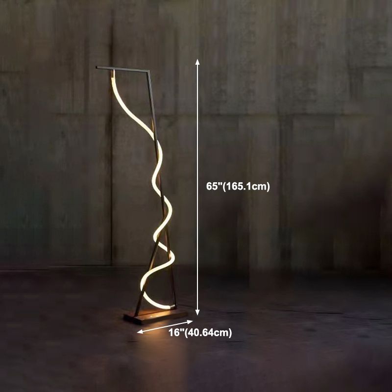 Modern Style Linear Shape Floor Lamp Metal 1 Light Floor Lighting for Living Room