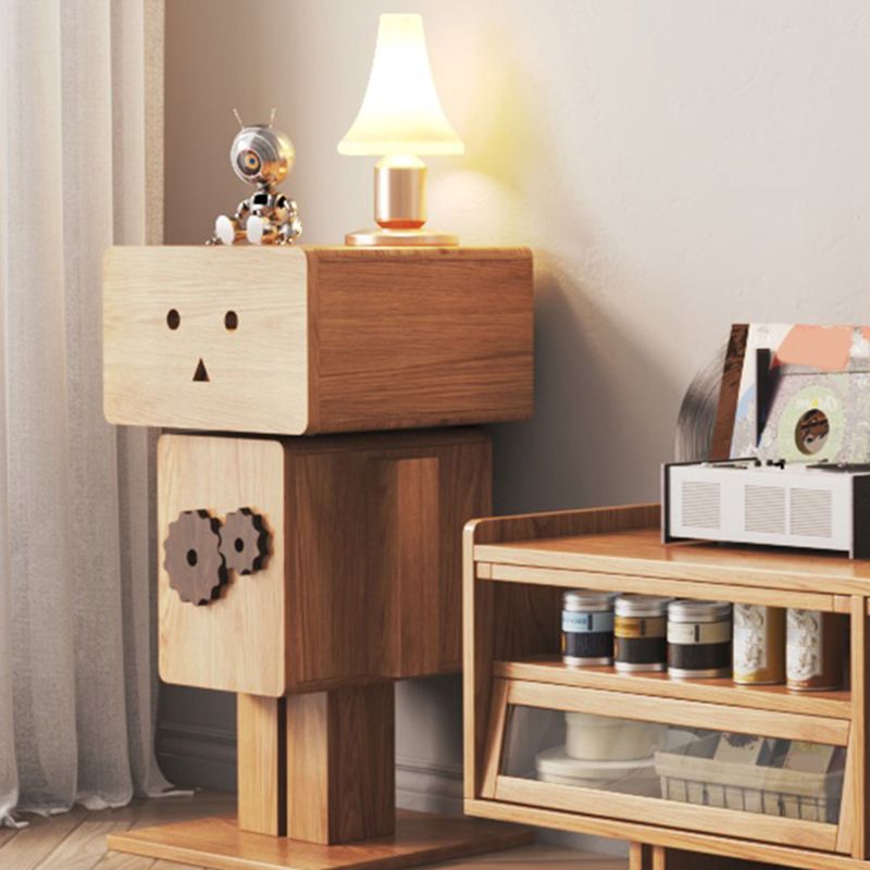 Solid Wood Kids Bedside Table Modern Simple Nightstand With Cabinet