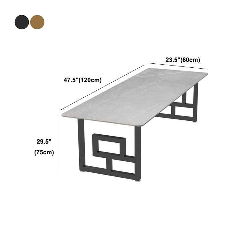 Modern Meeting Table Home Office Sintered Stone Curved Writing Desk