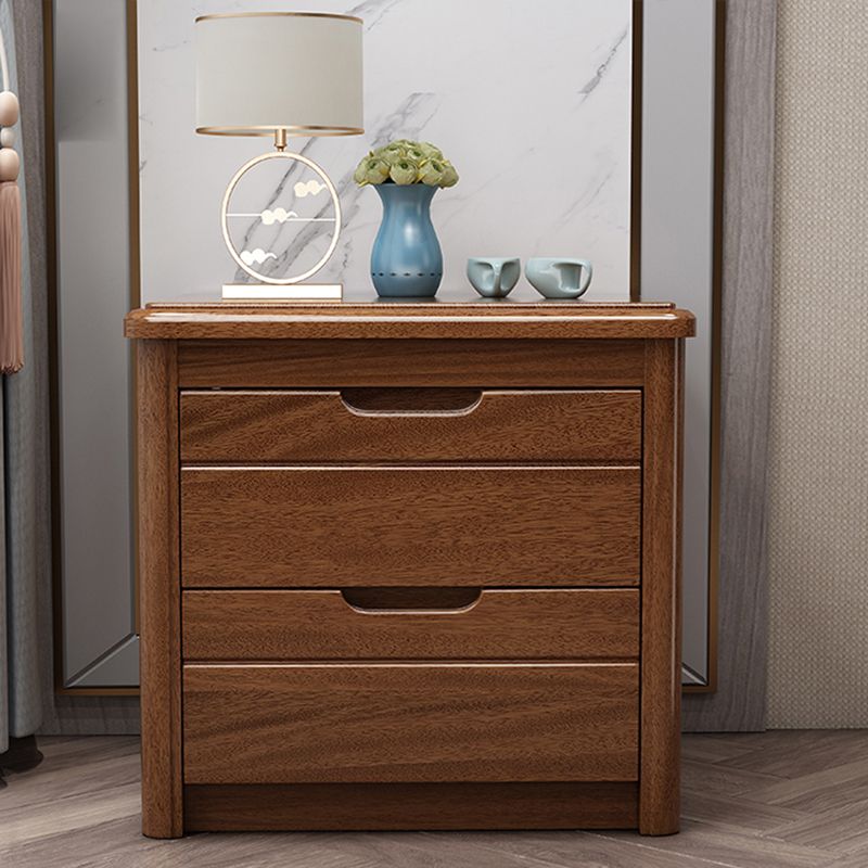 2 - Drawers Contemporary Nightstand Antique Finish Night Table