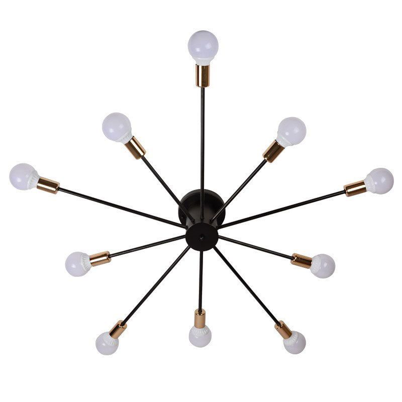 Modernism Flush Mount Lighting Black/Golden Ceiling Light for Foyer