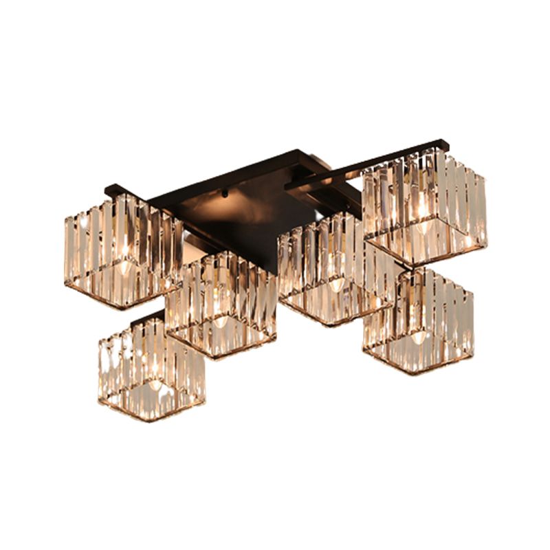 Crystal Geometric Flush Mount Fixture Contemporary Multi-lights Flush Light Fixtures