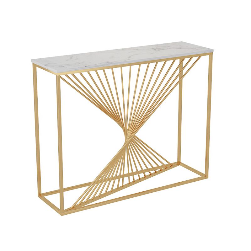 12 inch Wide Glam Console Table in White/Black Abstract Console Table