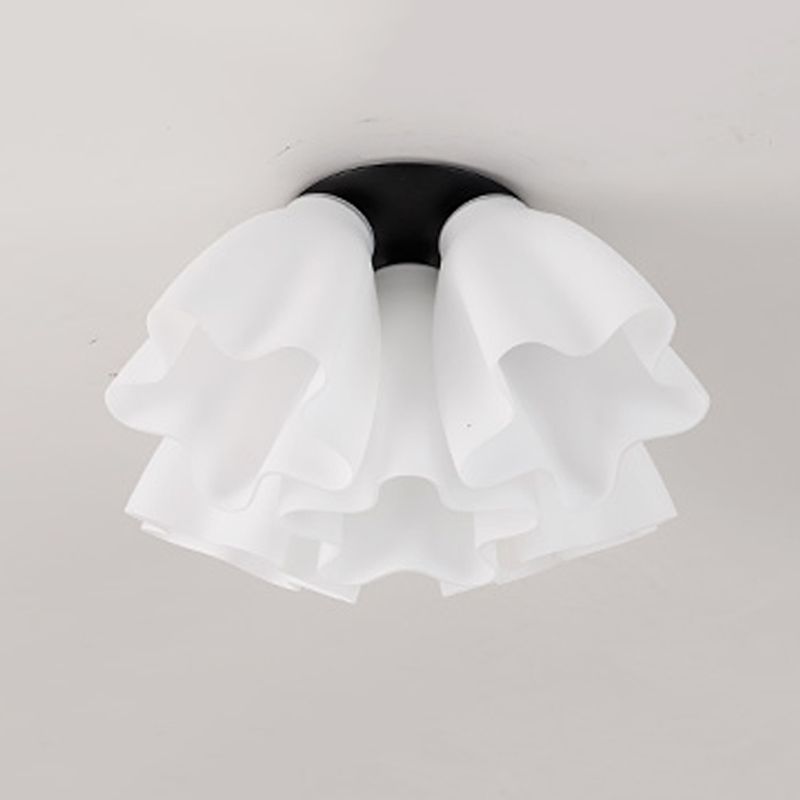 Modern Style Flush Light Glass 3/5/7 Lights Flush Ceiling Light in White