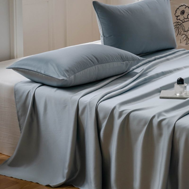 Bed Sheet Solid Color Breathable Non-pilling Skin-friendly Bed Sheet Set