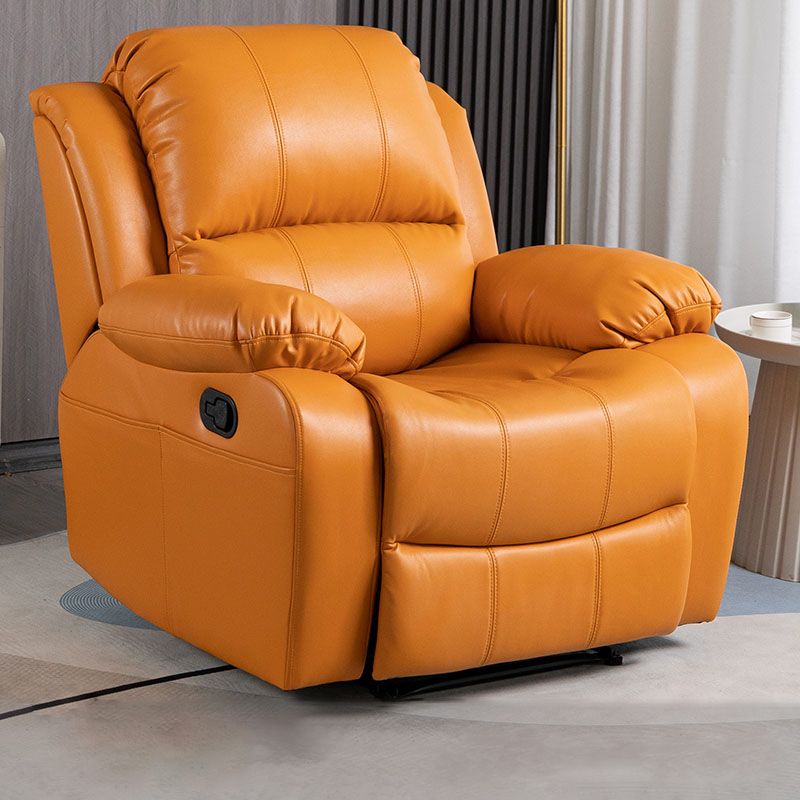 Glam Faux Leather Recliner Chair Solid Color Standard Recliner