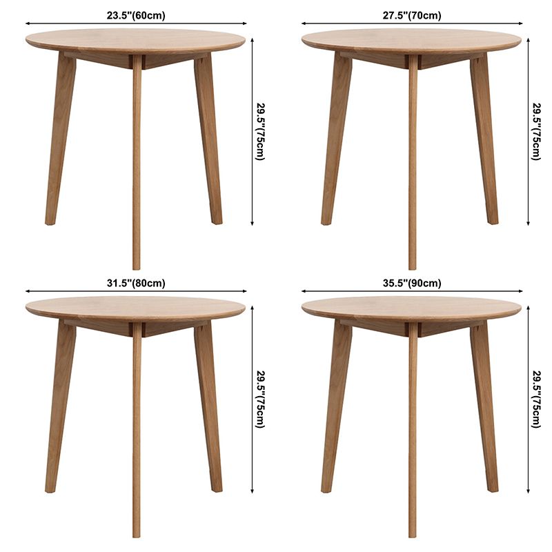 Contemporary Round Dining Room Table Oak Solid Wood Table for Home Use