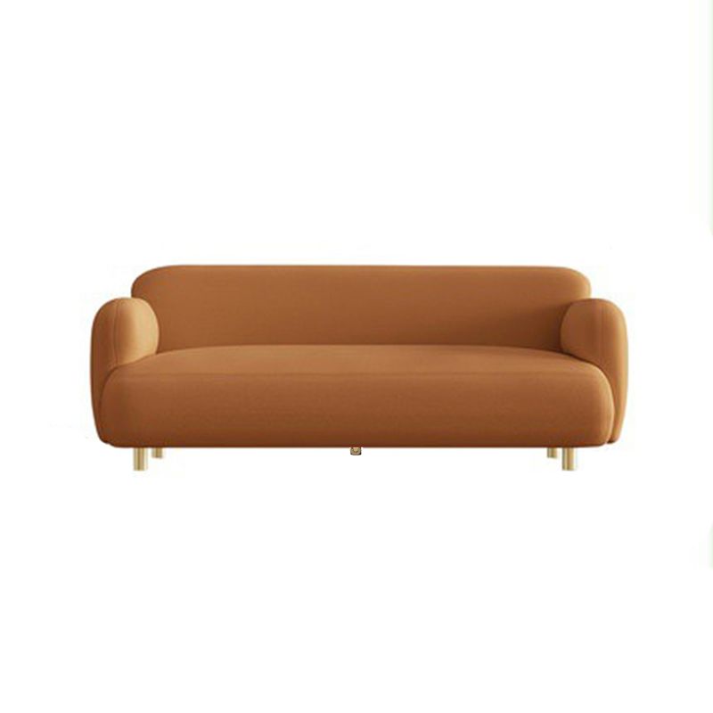 Scandinavian Faux Leather Sofa Beige/Orange/Green Loveseat for Apartment