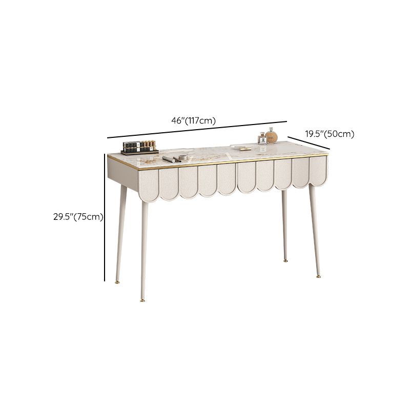 Rectangular Shaped Modern Office Desk Stone Writing Desk in White