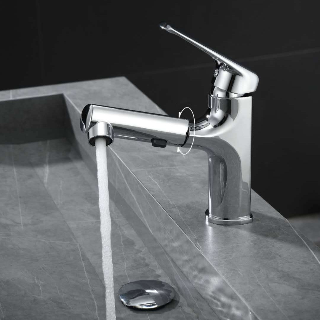 Single Handle Faucet Contemporary Vessel Sink Faucet with Lever Handle