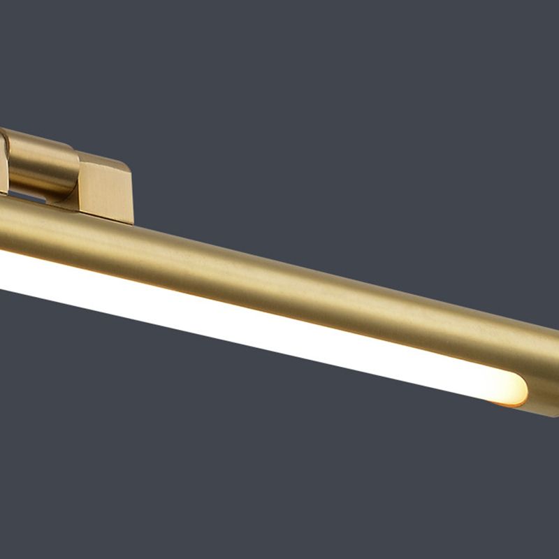 Single Brass Finish Contemporary Bathroom Vanity Light LED Bath Bar