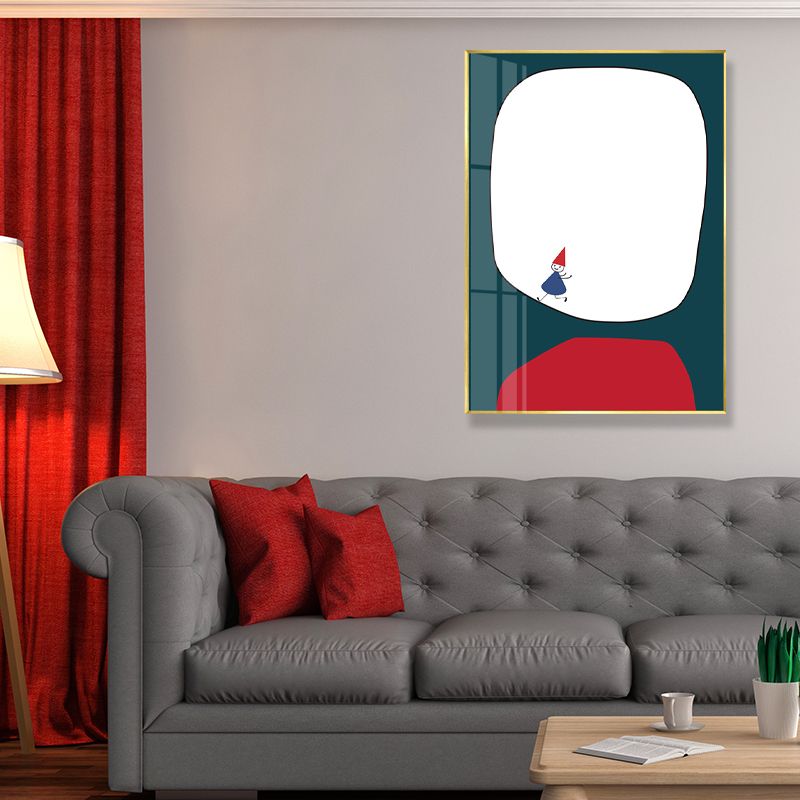 Abstract Wall Art Nordic Childlike Window Drawing Canvas Print in Pastel Color