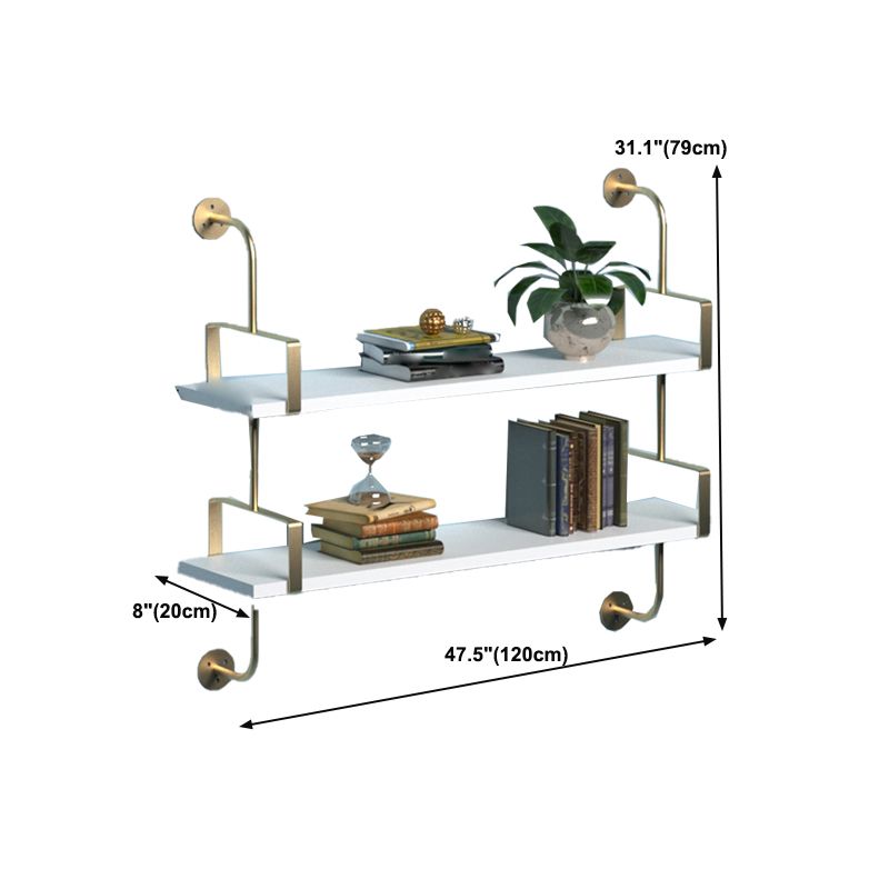 Wall-mounted Solid Wood Bookshelf Modern Bookcase with Shelf , 8" D